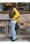 Gelber Oversize-Strickpullover mit Rundhalsausschnitt Fmoda1976 - 3