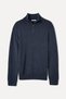 Men's Indigo Zippered Stand Collar Sweater