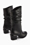 Narges Genuine Leather Black Heeled Women's Boots - 6
