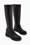 Penda Genuine Leather Black Buckle Detailed Women's Zippered Boots - 4