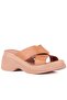 Tan genuine leather women's slipper 26125by22964013 - 2