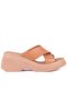 Tan genuine leather women's slipper 26125by22964013