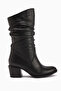 Narges Genuine Leather Black Heeled Women's Boots