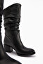 Narges Genuine Leather Black Heeled Women's Boots - 3