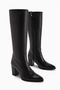 Vilda Genuine Leather Black Pointed Toe Women's Boots - 4