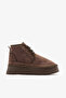 Brown Suede Fur Inside High Sole Lace up Women's Boots