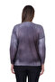 Women's Plus Size Floral Detailed Anthracite Stylish Blouse - 2