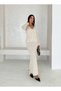 Long Sleeve Pocketed Button Detail Women's Knitwear Long Skirt Suit - 3