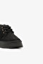 Black Suede Fur Lined High Sole Lace up Women's Boots - 4