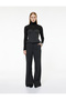 High-Waist Pocket Detail Viscose Blend Wide-Leg Trousers