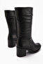 Sahara Genuine Leather Black Bellows Zippered Women's Boots - 6
