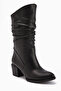 Narges Genuine Leather Black Heeled Women's Boots - 7