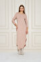 Women's Knitted Lycra Viscose Long Sleeve Slit Midi Dress - 7