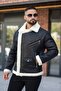 Winter Fur-Lined Napa Leather Biker Jacket - Stylish and Warm Design - 4