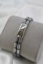 Steel Lock Double Look Tube Hematite Natural Stone Men's Bracelet - 2