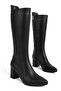 Alvy Women's Genuine Leather Zippered Heeled Boots 4150 - 4