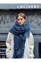 Large Size Soft Knitted Scarf Women's Navy Blue - 3