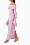 3D Floral Applique Purple Dress with Off-The-Shoulder and Crystal Detailing - 2