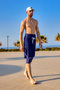 Navy Blue Men's Hijab Shorts – with Inner Leggings, Stripe Detail, Upf50+ Protection S2504-2 - 4