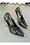 Women's Galvanized Thin Heeled 10.5 Centimeter Evening Dress Shoes - 3