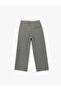 Elastic Waist Bowknot Viscose Blend Pocket Detail Loose Fit Wide Leg Pants - 4