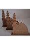 3 Mosques Nebevi Wooden Painting Religious Activity School Course Event Mevlid Candlestick Set