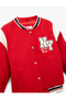 Long Sleeve Applique Detailed Oversize Bomber School Jacket - 3