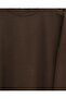 Two-Piece Combed Cotton Suit with Long Slit Skirt at the Back - Brown - 3