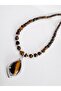 Tiger Eye Natural Stone Design Necklace 45 cm - 4