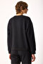 Women's Rhona Crew Neck Regular Fit 3 Thread Sweatshirt 100% Cotton - Black