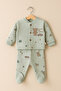 100% Organic Cotton 5-Piece Newborn Baby Hospital Discharge Set - Bodysuit - Top, Bottom, Hat, Gloves, Bib - 3