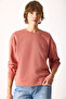 Women's Rhona Crew Neck Regular Fit 3 Thread Sweatshirt 100% Cotton - Dusty Rose - 6