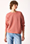 Women's Rhona Crew Neck Regular Fit 3 Thread Sweatshirt 100% Cotton - Dusty Rose - 3