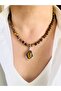 Tiger Eye Natural Stone Design Necklace 45 cm