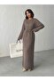 Women's Lined Belted Long Knit Dress