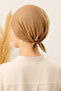 Women's Hijab Tie-Back Seamless Cross Bonnet Brown - 3