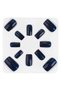 False Nails Set with Blue Glue Squoval - 12pcs