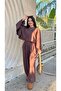 Spicy Brown Batwing Sleeve Stretch Palazzo Set - 2