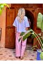 Cats Pink Striped Long Pants - 7