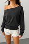 Women's Shoulder Pleat Detailed Boat Neck New Season Sweatshirt