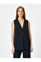 Long Fabric Vest Sleeveless Buttoned Comfortable Fit - 3