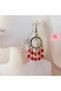 Red Crystal Beaded Dangle Hoop Earrings - Sparkling Elegant Chic Women's Earrings - Fashion Accessory Jewelry - 2