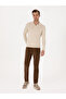 Mink Straight Fit Cotton Blend Slim Corduroy Canvas Pants 50314000-Vr052 - 3