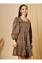 Multi Square Neck Ethnic Motifs Fusion Mini Dress - 2