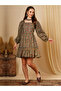 Multi Square Neck Ethnic Motifs Fusion Mini Dress
