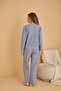 Blue Embroidered Towel Fabric Knitted Pajama Set25226007 - 3