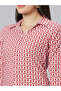 Women Printed Shirt Collar Straight Kurta - 5