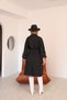 Women's Long Trench Coat – Black, Mink, Brown, Beige & Seasonal Cap with Leopard Detail - 9
