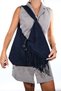 Rosalin Navy Blue Genuine Leather Suede Women's Shoulder Bag - 5