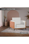 KD 3326 Natural Dijon Walnut Wooden Single Seat Sofa with PU Cushion for Offices, Home-White - 5